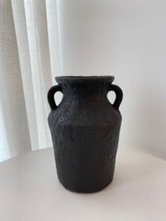 Petros Stone Vase, Black