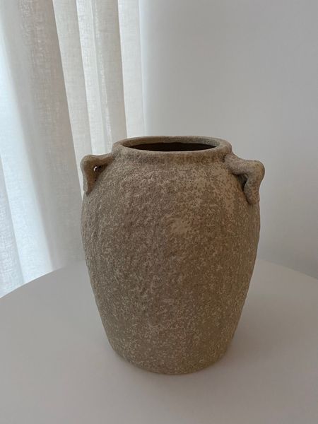 Petros Stone Vase, Beige