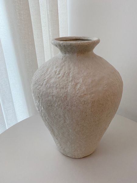 Petros Stone Vase, White