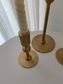 Silhouette Matt Gold Candle Stands, 3 pc