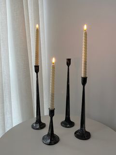 Silhouette Antique Bronze Candle Stands, 4 pc