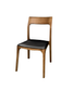 Peyton Dining Chair, Black Leather Walnut Frame