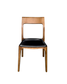 Peyton Dining Chair, Black Leather Walnut Frame