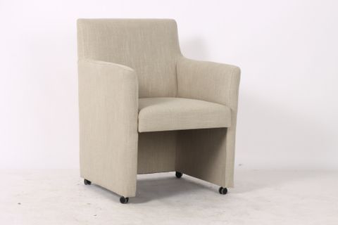 Uptown Rolling Dining Chair, Linen