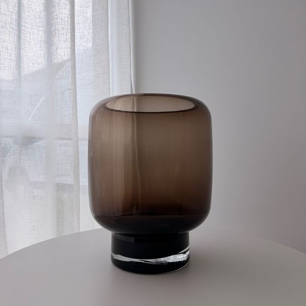 Fleur Cup Vase - Large Smoked Olive