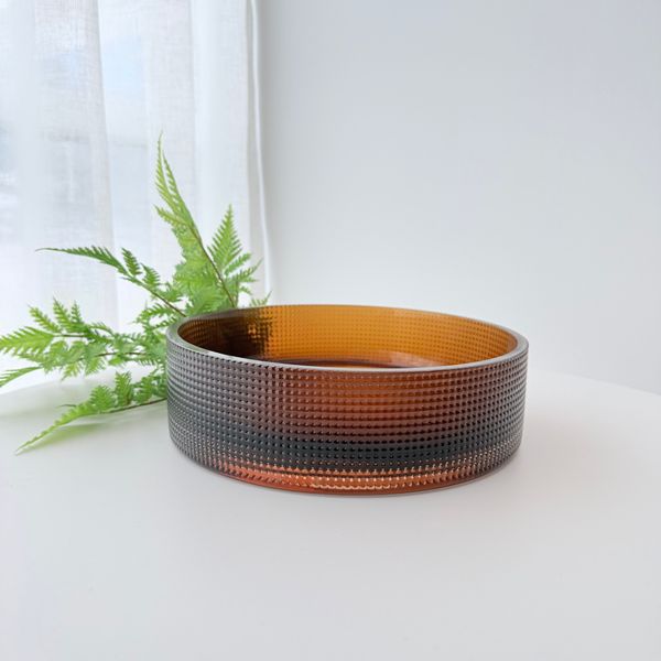 Fleur Textured Glass Bowl - Amber