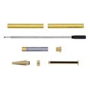 Gold Ball Point Pen Kit - Twist Black Clip - Pack of 5
