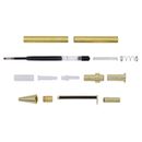 Gold Gel Ball Point Pen Kit - Click - Black Clip - Pack of 5