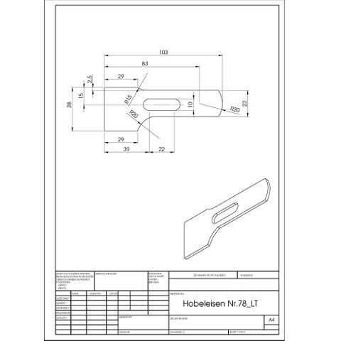 Kunz blade for #78 Rebate Plane