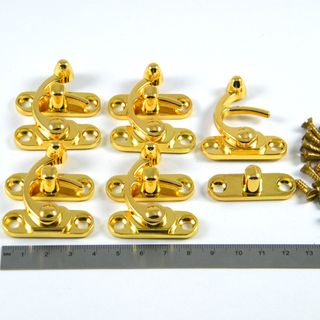 5xBrass Plated Large Swing Hook Catch 40x45mm