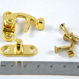 Brass Plated Medium Swing Hook Catch 29x34mm