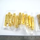 5 Pairs Brass Plated Strap Hinges 35x6mm