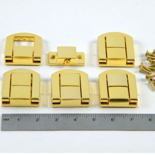 5 x Brass Plated Box Catch 25x20x6mm