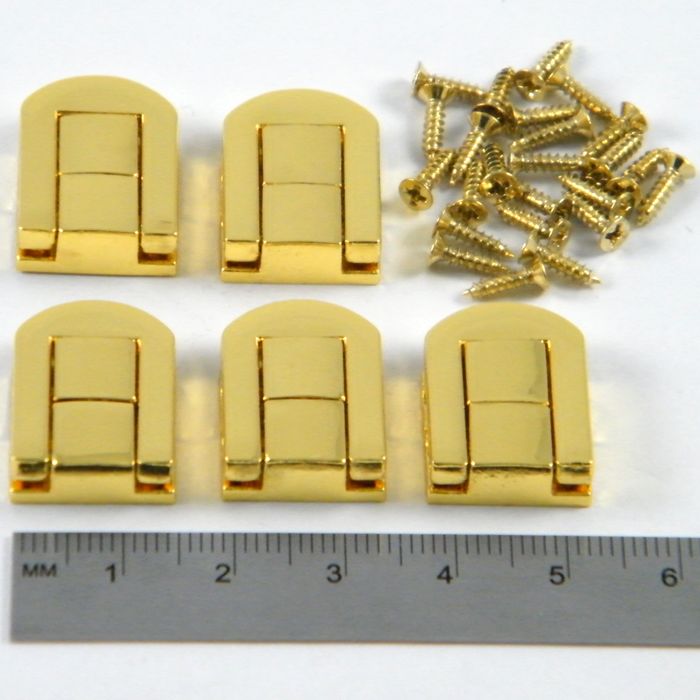 5 x Brass Plated Box Catch 19x15x5mm