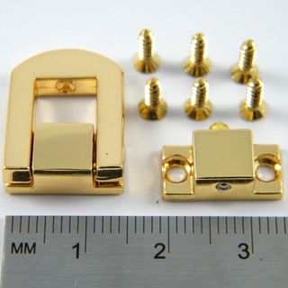 Brass Plated Polished Box Catch 19x15x5mm