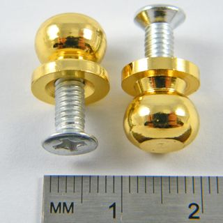 2 x Brass Plated Knobs 8mm