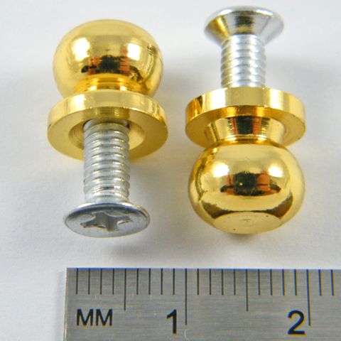 2 x Brass Plated Knobs 8mm