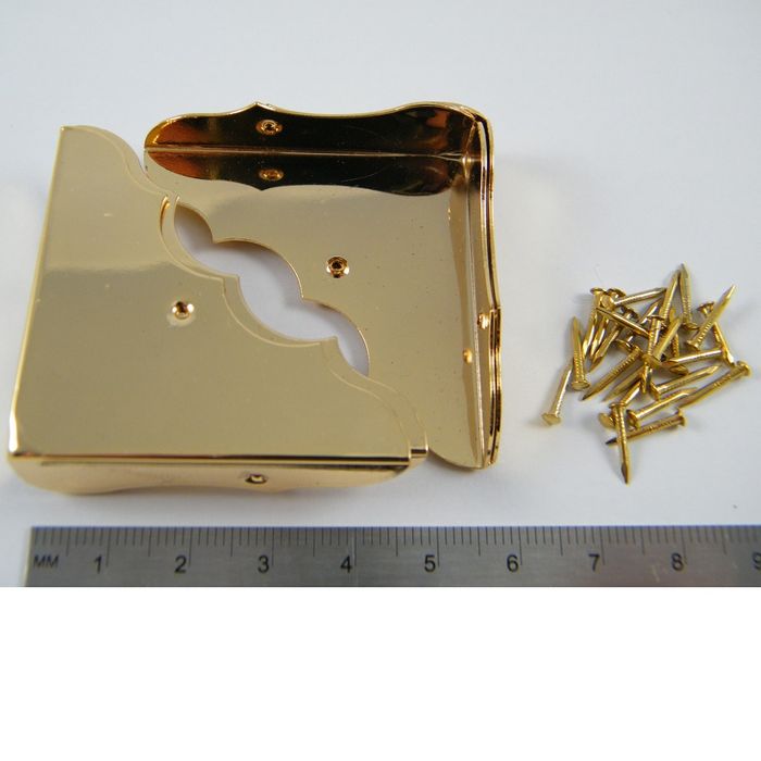 Brass Plated Box Corners 46x46mm