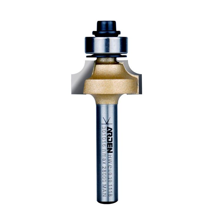 Arden Round Over Bit with Bearing - 3.96mm Radius 1/4" Shank