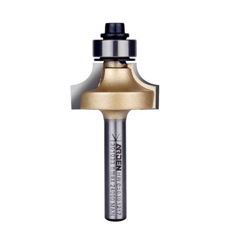 Arden Round Over Bit with Bearing - 6.35mm Radius 1/4" Shank 12.7L
