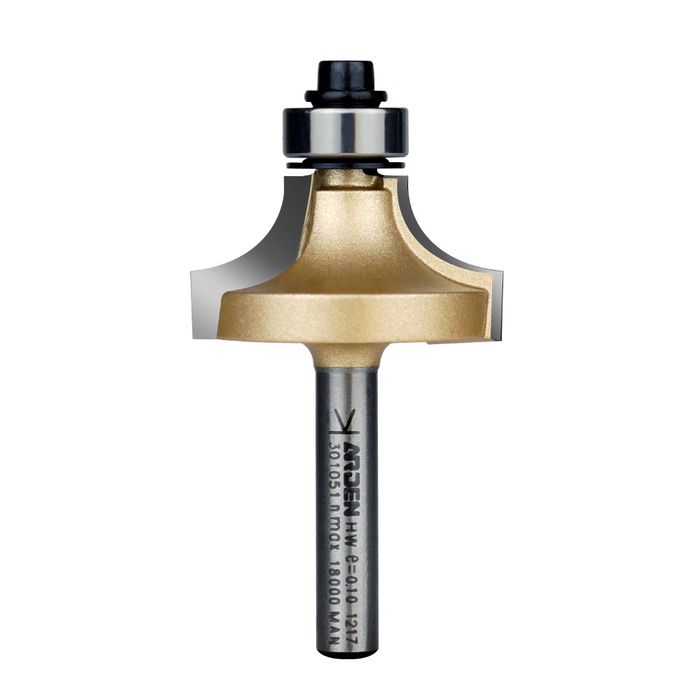 Arden Round Over Bit with Bearing - 9.5mm Radius 1/4" Shank