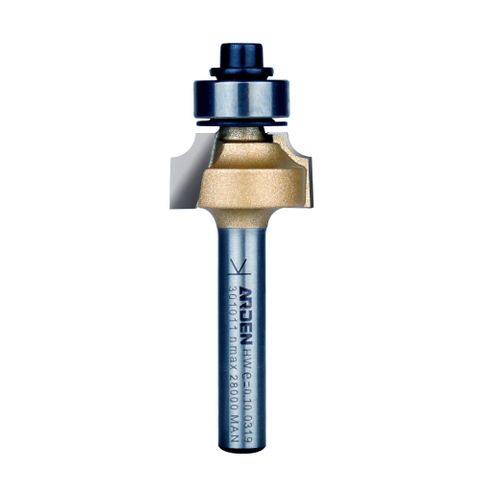Arden Round Over Bit with Bearing - 3.2mm Radius 1/4" Shank  **