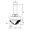 Arden Classic Plunge Bit with Brg 34.92 mm Cut Ø 1/2" Shank