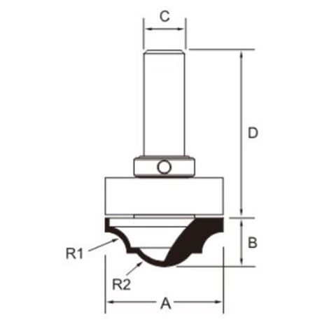 Arden Classic Plunge Bit with Brg 34.92 mm Cut Ø 1/2" Shank