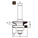 Arden Reversible Rail and Stile Bit 41.27 mm Cut Ø 23.81 mm Cut L.