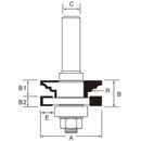 Arden Reversible Rail and Stile Bit 41.27 mm Cut Ø 23.81 mm Cut L.