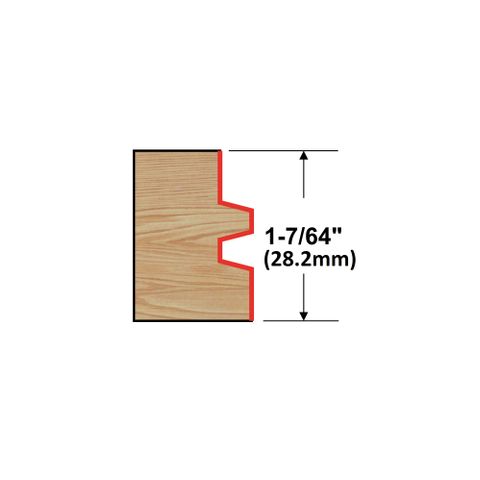 Arden Tongue and Groove Bit 1/2in. Shank 47.62 mm Cut Ø 27.78 mm Cut L.