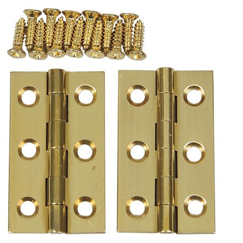 Pair of Brass Plated Hinges Brass Plated Steel BUTTERFLY HINGE Decorative  Hinge 