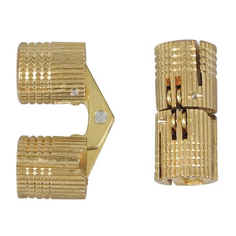 Single Small Utility Hinge Brass Plated 56mm x 13mm