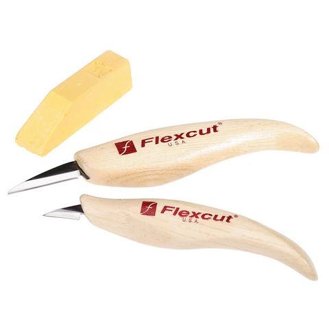 Flexcut Carving Tools Whittler's Kit High Carbon Steel, Polishing Compound  (KN300)