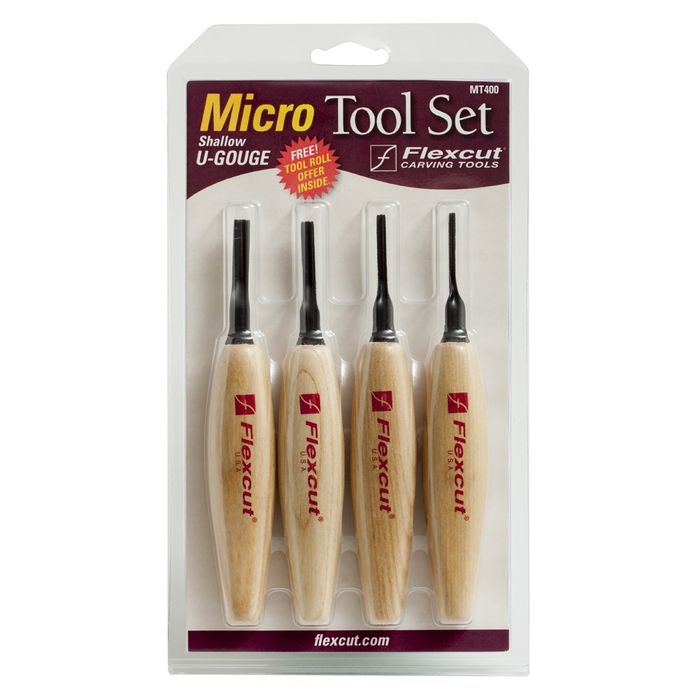 Flexcut Shallow U Gouge Chisel Micro Tool Set