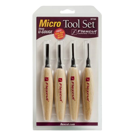 Flexcut Deep U Gouge Chisel Micro Tool Set