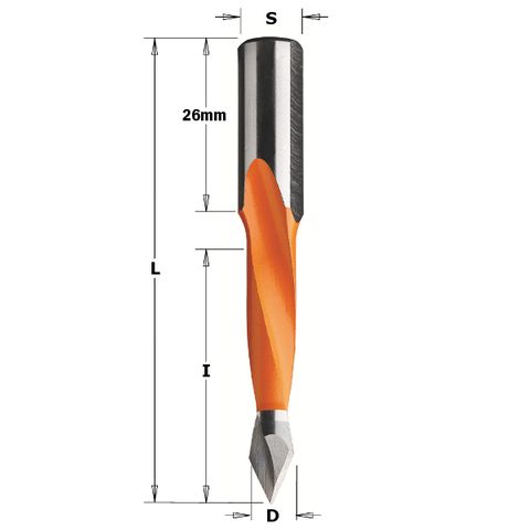 Dowel Drill Through Holes RH 4mm D x 30 ***