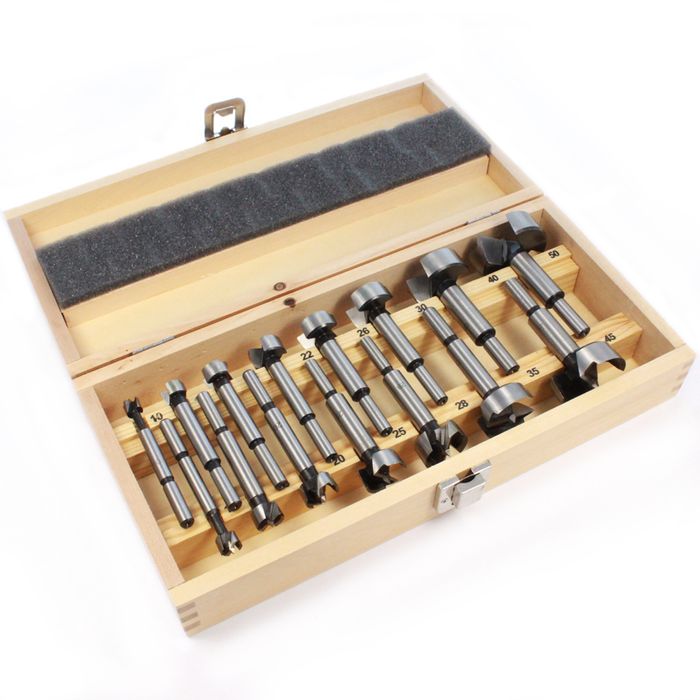 15 pce Forstner Bit Set Metric in Wooden Box