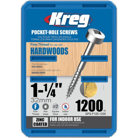 Kreg Pocket Hole Screws - 32mm Fine/Pan Head - Zinc - 1200 pack ***