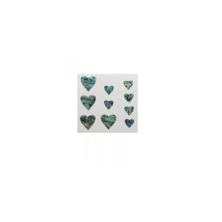 Paua Theme Stickers Heart 10pce