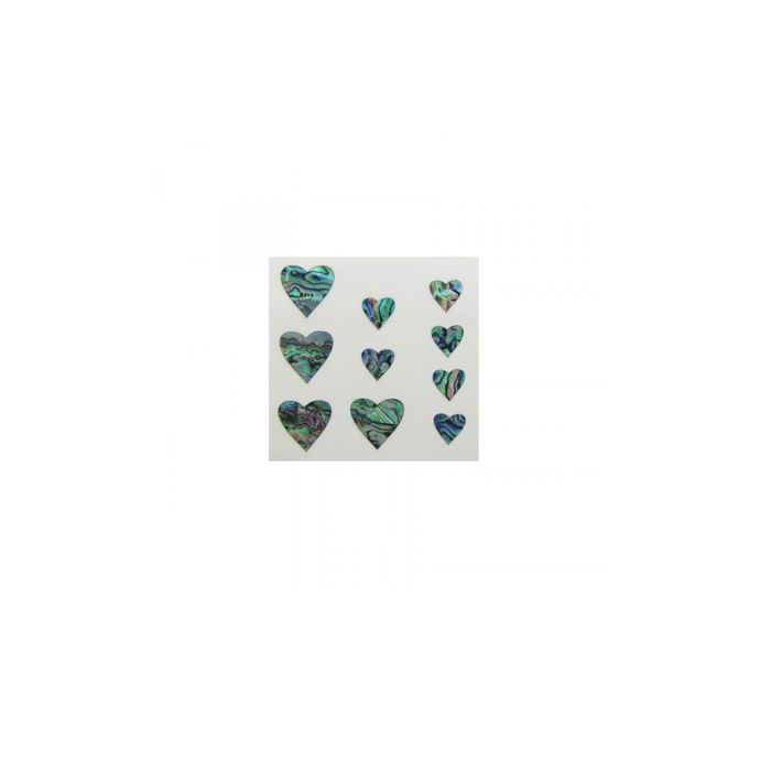 Paua Theme Stickers Heart 10pce