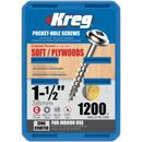 Kreg Pocket Hole Screws - 38mm Coarse/MaxiLoc Head - Zinc - 1200 pack ***