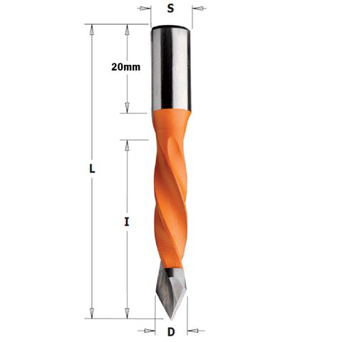 Dowel Drill Through Hole RH 5mmD x 40