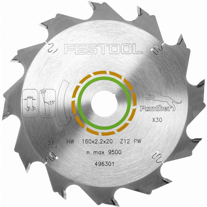 Festool Panther Saw Blade 160mm x 2.2mm x 20mm 12 tooth (TS55 R)