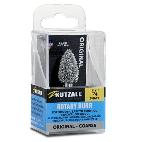 Kutzall Flame 13mm Diameter 1/4" shaft - Coarse