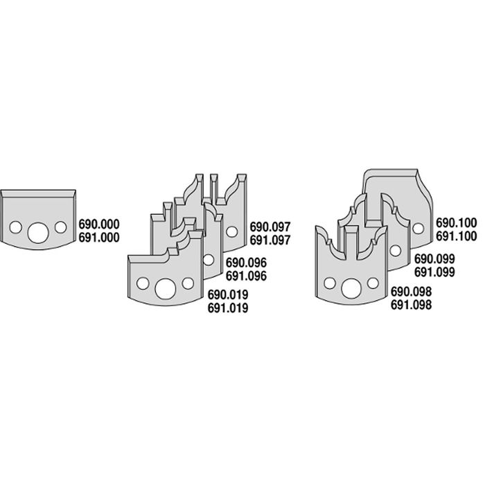 7 Piece Multiprofile Cutter Head Set with Limiters Door Profiles. 30mm bore.