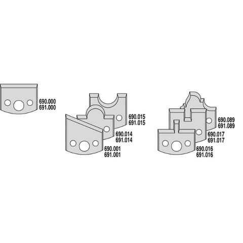 7 Piece Mixed Profile Cutter Head Set with Limiters. 30mm bore.