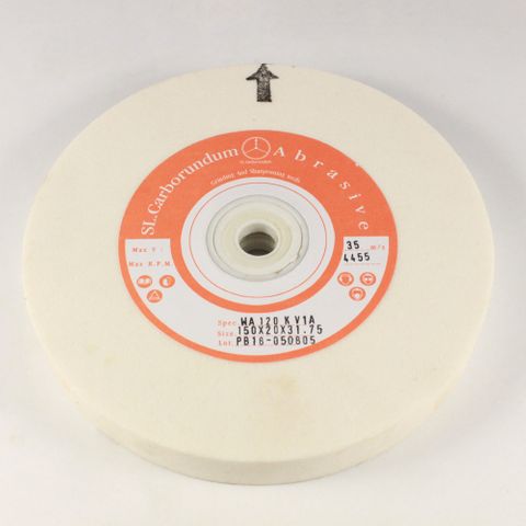 WHITE WHEEL 150MM - 120 GRIT 19mm Wide