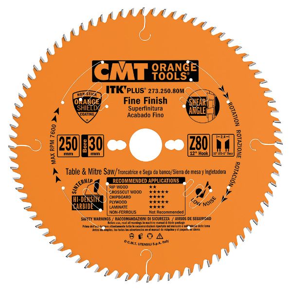 CMT Ultra ITK Fine Finish Blade - 250mm x 80 Teeth