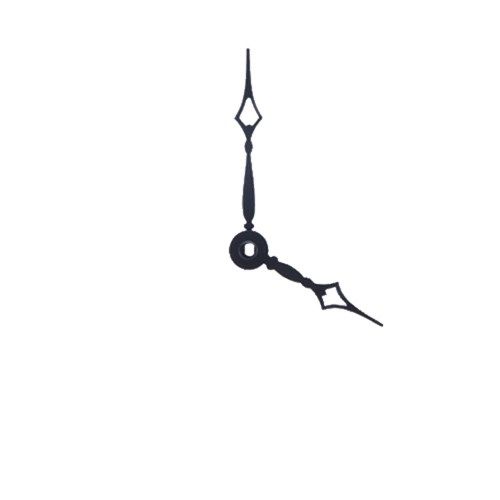 Carbatec Clock Hands - Hour & Minute - Black - 68mm